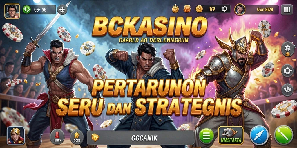 Tampilan gameplay dari BCKASINO dengan aksi pertarungan seru.