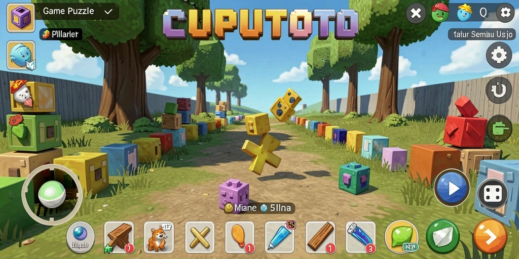 Tampilan gameplay CUPUTOTO dengan tantangan puzzle yang seru