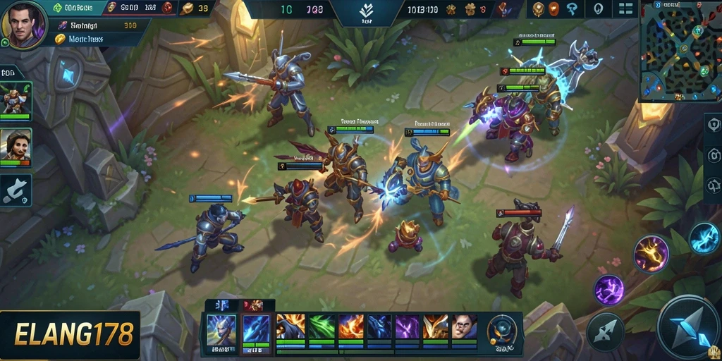 Gambaran aksi seru dalam gameplay MOBA ELANG178.