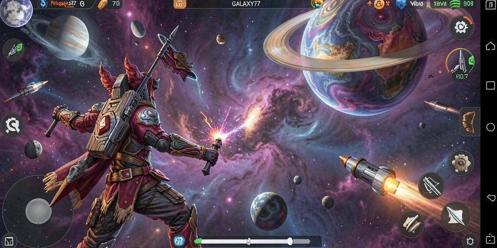 Tampilkan gameplay menarik dari GALAXY77 yang penuh warna.