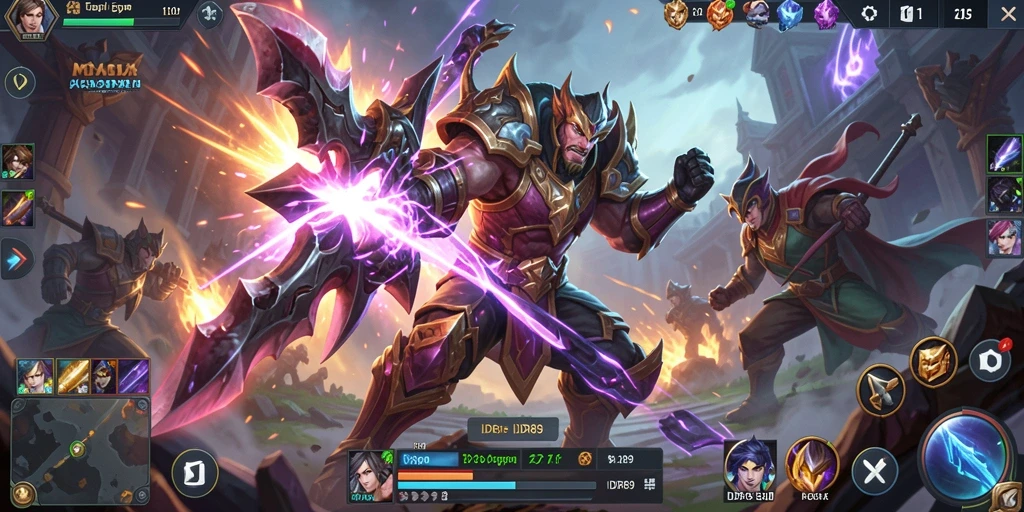 Gameplay seru dalam arena MOBA dengan karakter unik.