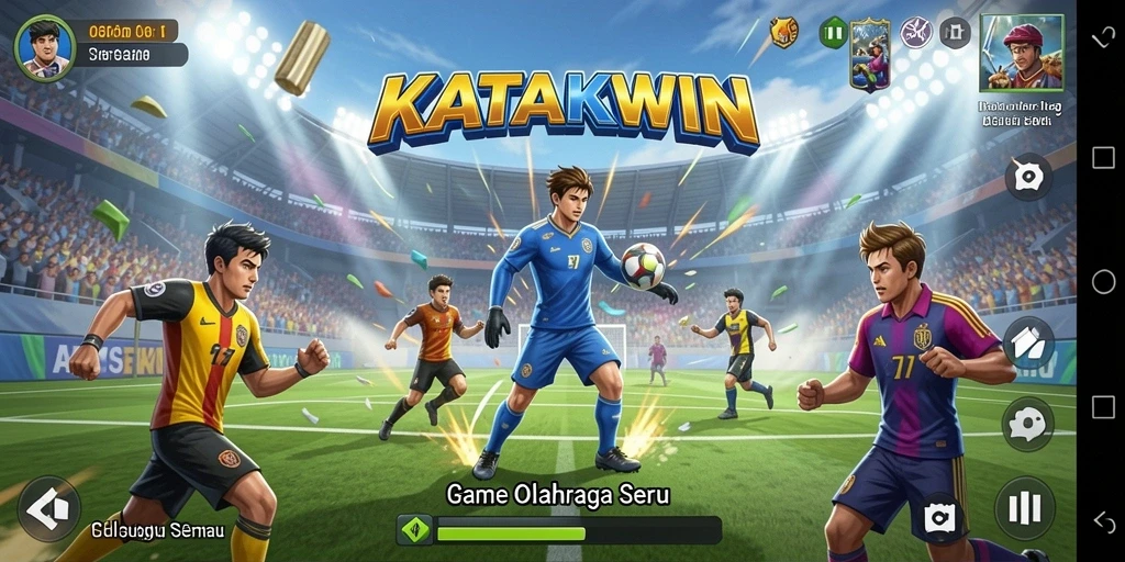 Screenshot KATAKWIN menampilkan aksi olahraga yang menegangkan.