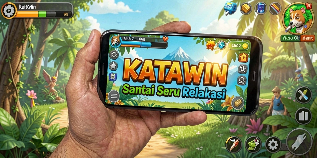 Tampilan menarik dari gameplay KATAWIN yang seru dan interaktif.