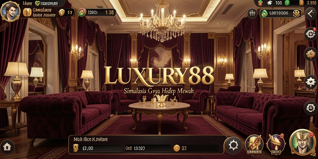 Tampilan gameplay menawan di LUXURY88 dengan elemen gaya hidup mewah.