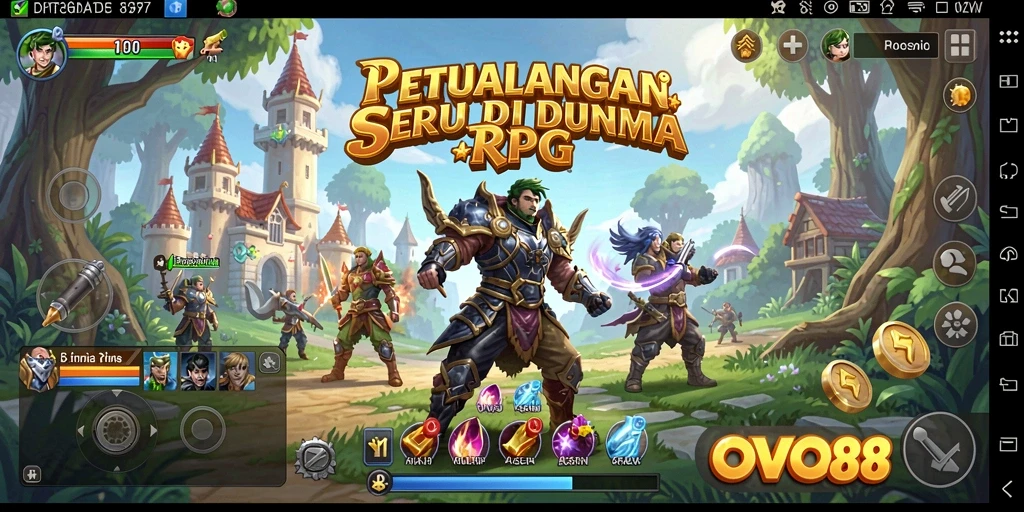 Tampilan gameplay seru di OVO88 dengan petualangan RPG.