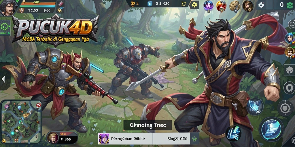 Screenshot gameplay PUCUK4D yang mendebarkan dan penuh aksi MOBA.